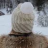 White twisted alpaca beanie kit